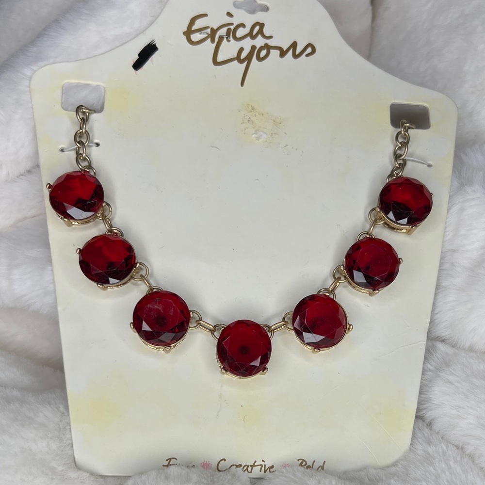 Erica Lyons Bold Red Gem Necklace